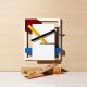 Modern Abstract Wall Clock Inspired by the De Stijl Art Movement 