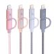 4Ft long, 2-in-1 (Apple & Micro USB Connectors) iPhone X/8/7/6s/5/SE Nylon USB Charger Cable