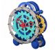 Modern Novelty Desk Gear Clock with Moving Gears and Primary Colors. 