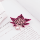 Maple Leaf Brooch/Pin with Ornamental Rhinestones