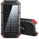 30000mAh Waterproof Solar Charger & Solar Power Bank- 18 W Wireless Phone Charger - 6 Outputs & Type-C Input & Output -  Flashlight with 4 Lighting modes
