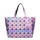 Modern Tote Bag with Triangular Grid-Pink