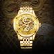 Automatic Mechanical Steel Gold Dragon 30M Water Resistant Wrist Watch.